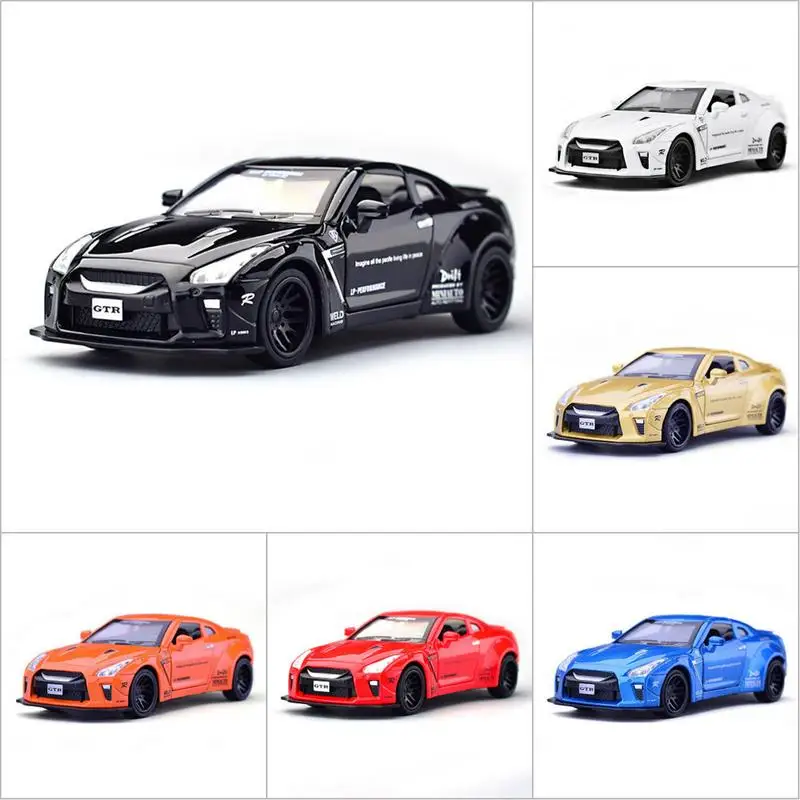 

HOT 1:32 Nissan GTR Alloy Diecast Model Sound Light Pull back car toy kids gifts