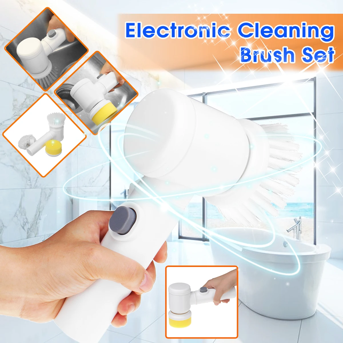 

5 inch 1 Electric Cleaning Brush For Bathroom Tile and Tub Kitchen Washing Tool Multifunction Window Cleaner Scrubber Tool