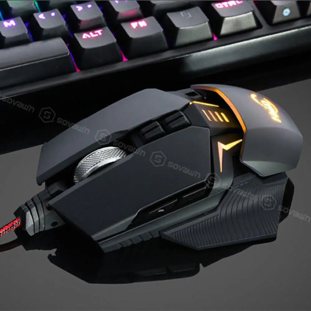 Игровой макро-мышь программы Mause Wried USB 4000 точек на дюйм Professional 9 Кнопка мышь геймер