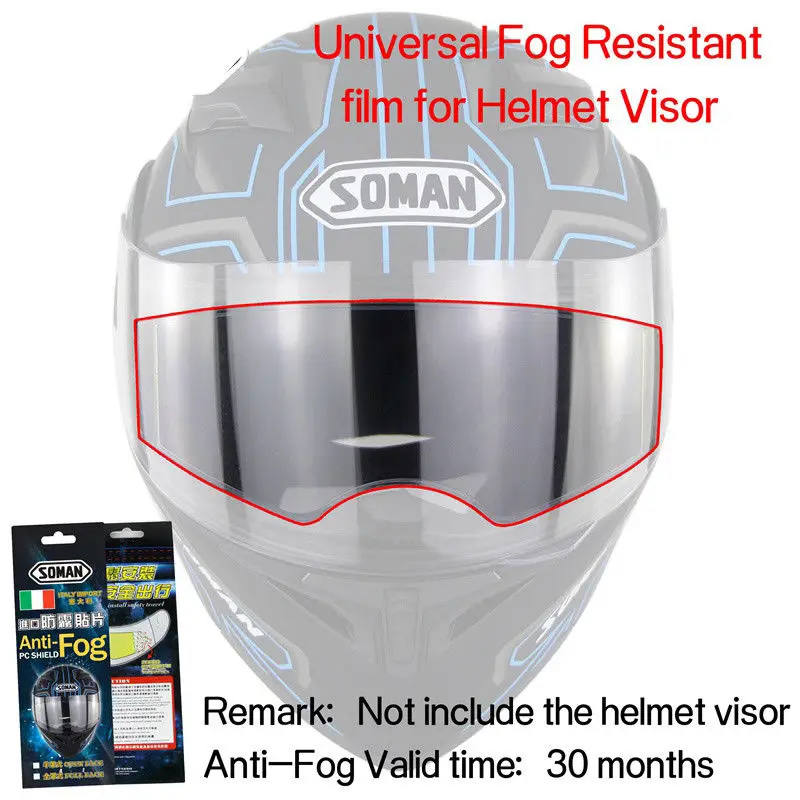Universal Anti-fog Helmet Lens Film Visor Fog-Resistant For Motorcycles Cycling