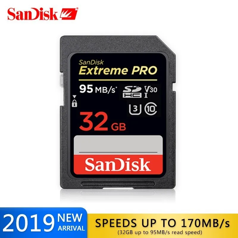SanDisk Extreme PRO SD карта 32 ГБ, 64 ГБ и 128 ГБ 95 МБ/с. карты памяти класса 10 U3 4 K SDXC UHS-I SD карты для видеокамеры и компьютер