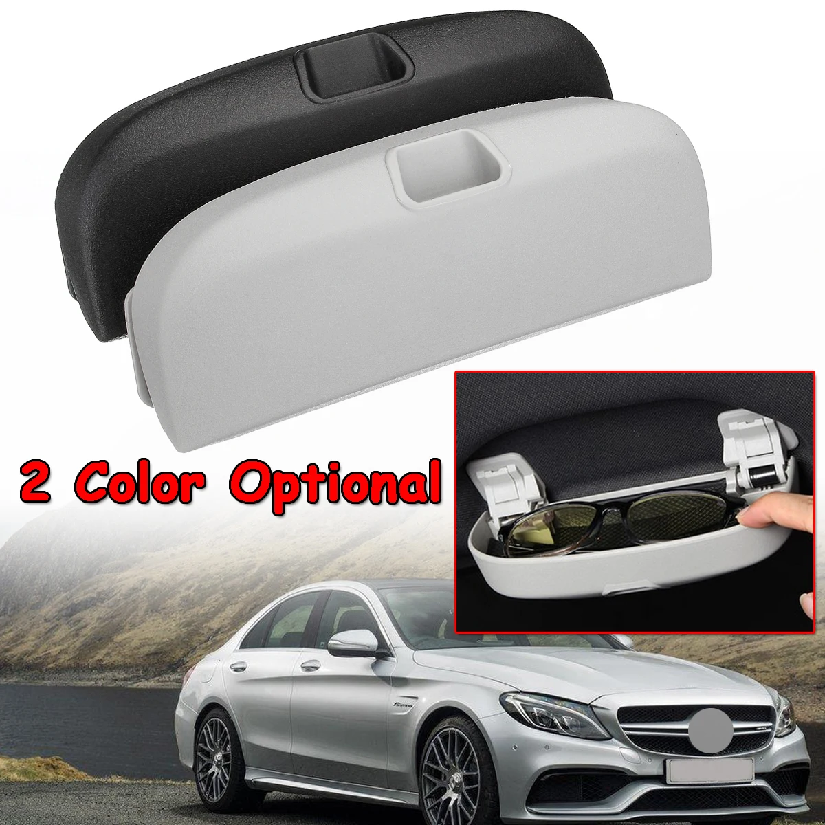 

W205 Car Front Roof Glasses Case Organizer Box Sunglasses Storage Holder For Mercedes For Benz W205 W203 W204 C Series E Series