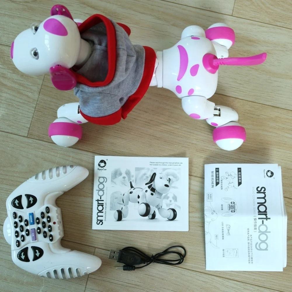 HappyCow 777-338 подарок на день рождения rc животные игрушки 2,4G пульт дистанционного управления умная собака электронный питомец детская игрушка Танцующий Робот собака