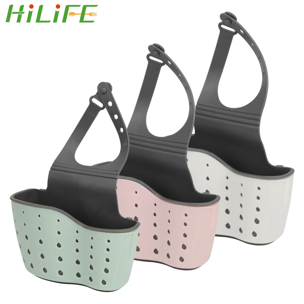 

HILIFE Organizer Sponge Holder Bag Hanging Basket Kitchen Sink Sponge Holder Drying Rack Kitchen Bathroom Soap Storage Rack