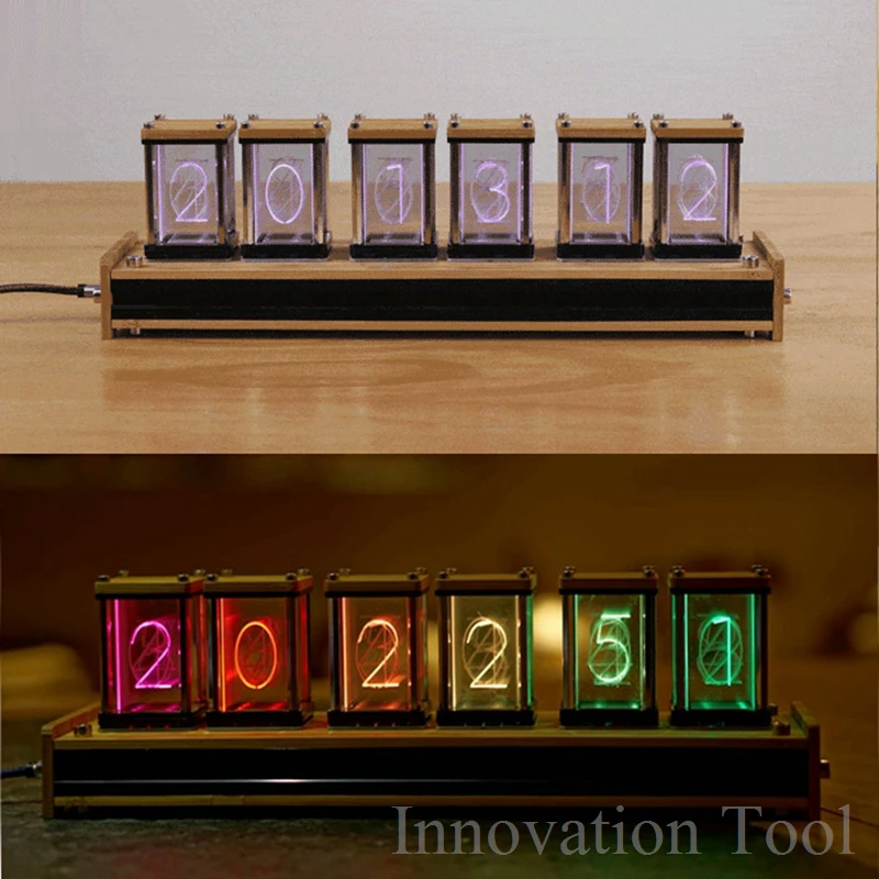 LEDグローデジタル時計ニキシー管時計キットDIY電子レトロデスクトップ 