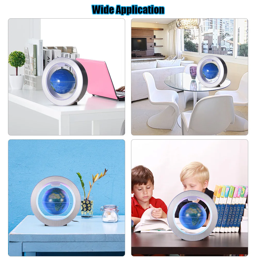 6 дюймов, магнитный, парящий в воздухе, светящийся круглый светильник синий глобус с светодиодная цветная подсветка круглое основание для Детский подарок
