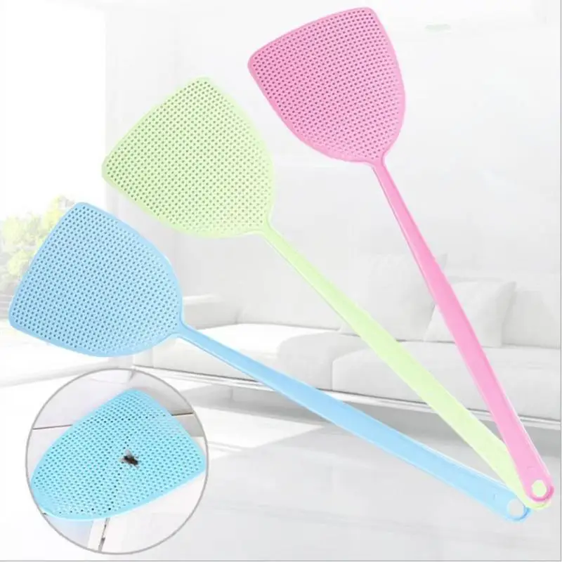 1 шт. пластик Fly Swatters для борьбы с москитами, вредителями ошибка Flyswatter вредителей насекомых Убийца инструмент случайный цвет Fly Swatter