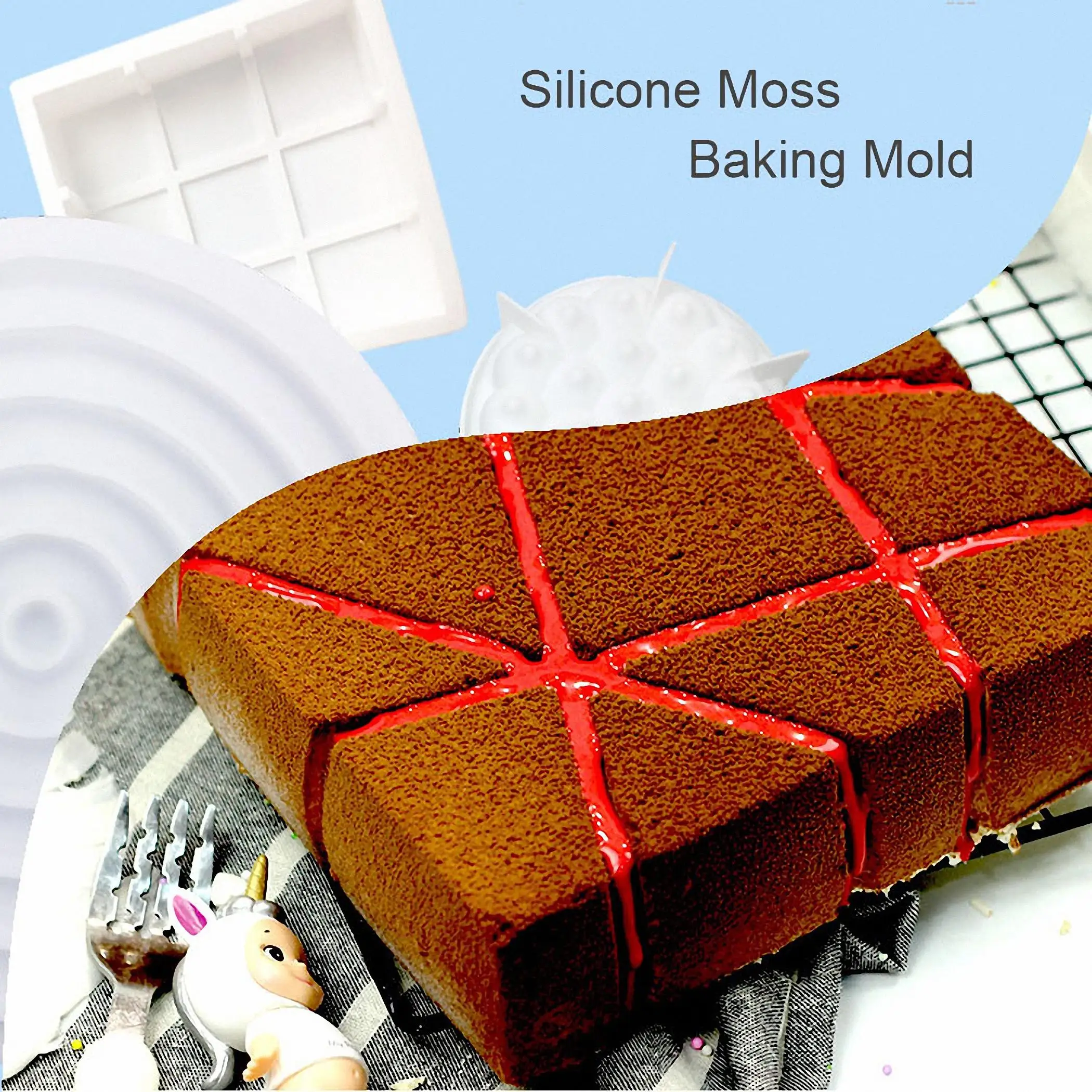 

Kinds 3D DIY Silicone Mousse Cake Mold Tool Fondant Cake Decorating Baking Mould