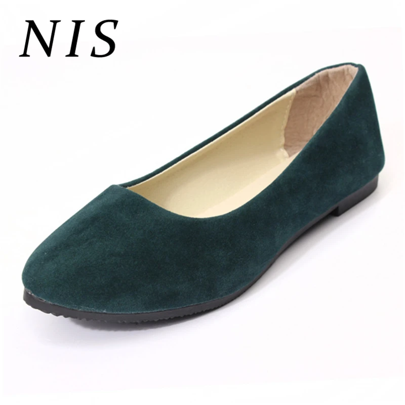 

NIS Faux Suede Leather Women Flat Shoes Woman Loafers Boat Ballet Slip On Flats Single Loafers Casual Shoes Size 37-41 9 Colors