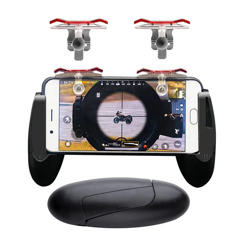 

Gen Game 2 in 1 Mobile Game Trigger Fire Button Controller Joystick Aim Key Shooting Gamepad for 4.6-6.5 inch V3.0 version