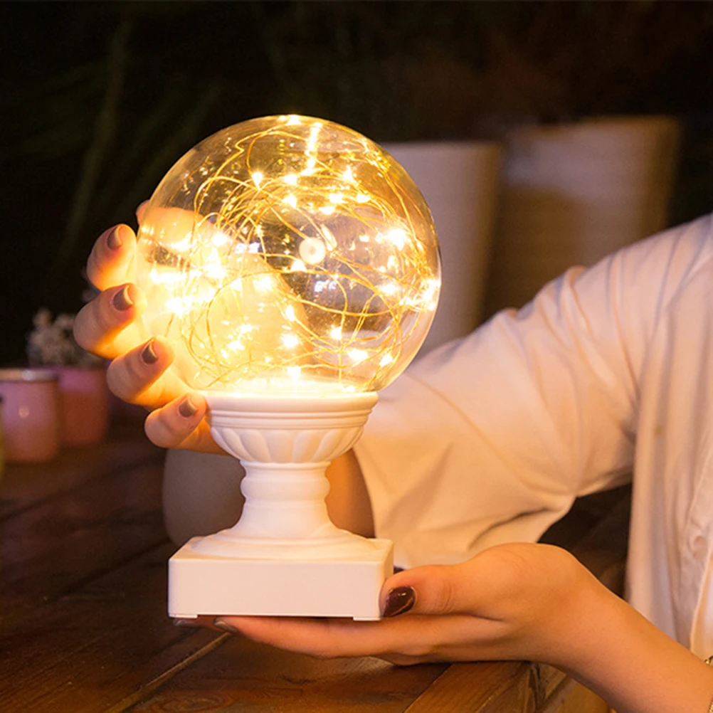 

1pc Romantic Crystal Ball LED Starry Firework Table Lamp Night Light for Home Decor Christmas Kid's Room Nursery Decor