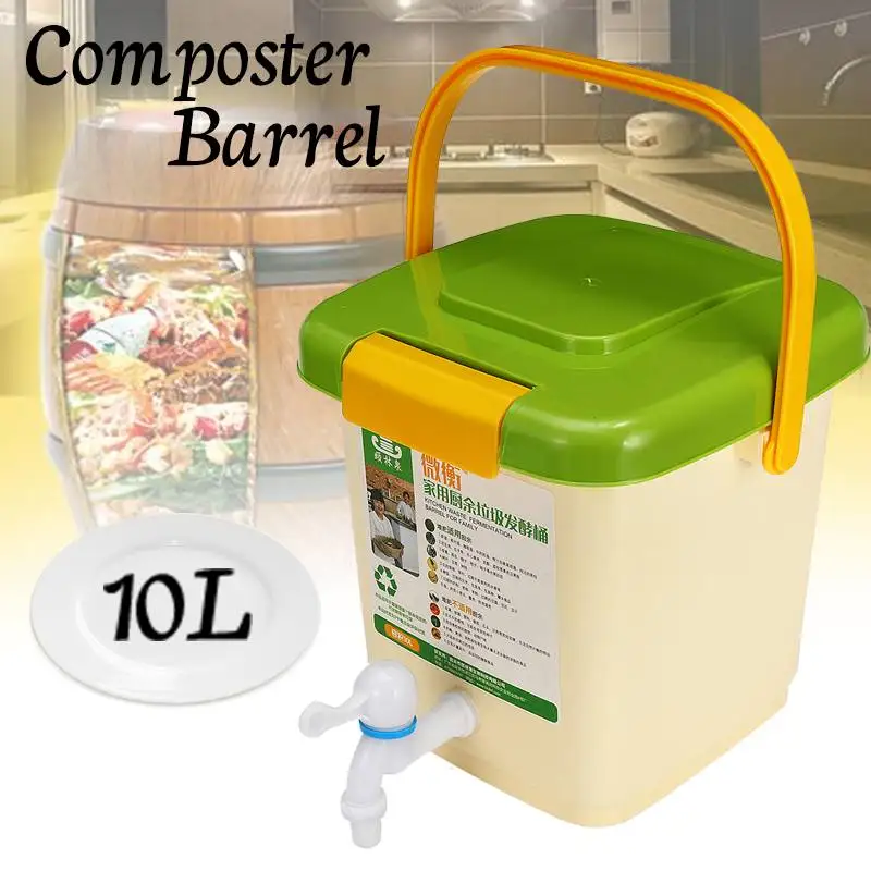 New 10L Household Recycle Composter Bucket Compost Barrel for Food Waste Fermentation for Organic Manure Garden Use