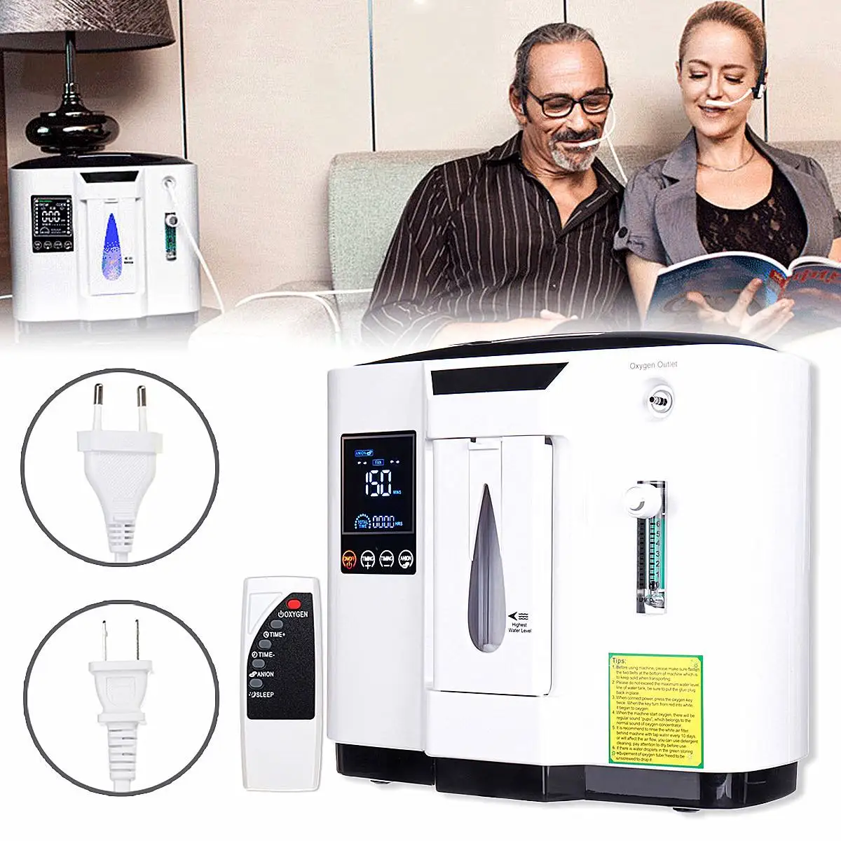 

6L Adjustable Portable Oxygen Generator Concentrator Home Medical Machine Quiet Brand New