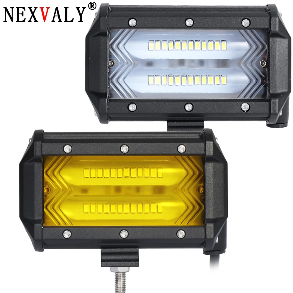 

NEXVALY 5 Inch 72W Fog Light 6D Lens Led Work Light Bar ATV Amber Lamp Flood Beam for Motorcycle Offroad Boat Car Tractor 12 24V