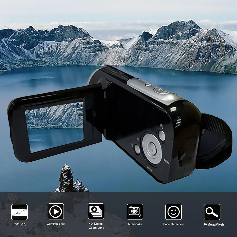 Портативная цифровая камера HD 1080P 4 кратный цифровой зум SD/MMC автомобильный 2