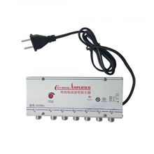 US Plug 1 in 6 out CATV TV Video Signal Amplifier AMP Antenna Signal Booster Splitter AC 220V 50-60Hz TV Antenna huiyishun ys 400 4 loads audio video amp splitter black ac 220v uk plug