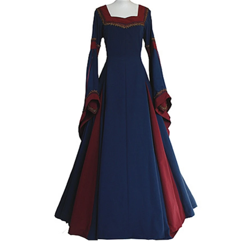 

Medieval Costumes for Women Princess Vintage Dress Long Flare Sleeve Clothes Palace Carnival Wear Female Classical Retro Uniform