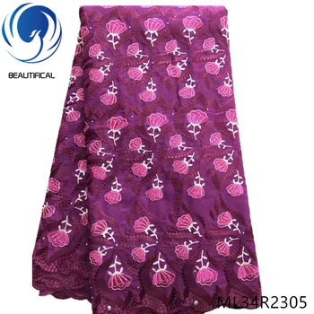 

BEAUTIFICAL cotton voile fabric swiss lace 2019 high quality swiss cotton voile lace switzerland 5 yards ML34R23