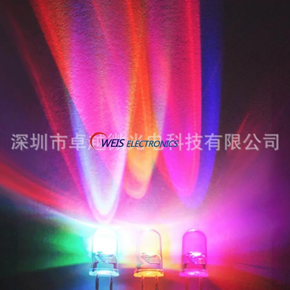 

1000PCS 5MM F5 RGB SLOW FLASH LED change color in 4 seconds , self-flashing , DIP-2 , long legs/ short legs , water clear lamps