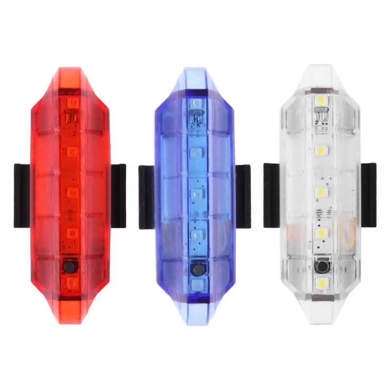 USB Перезаряжаемый COB 5LED велосипедный яркий 4 режима задний фонарь светильник