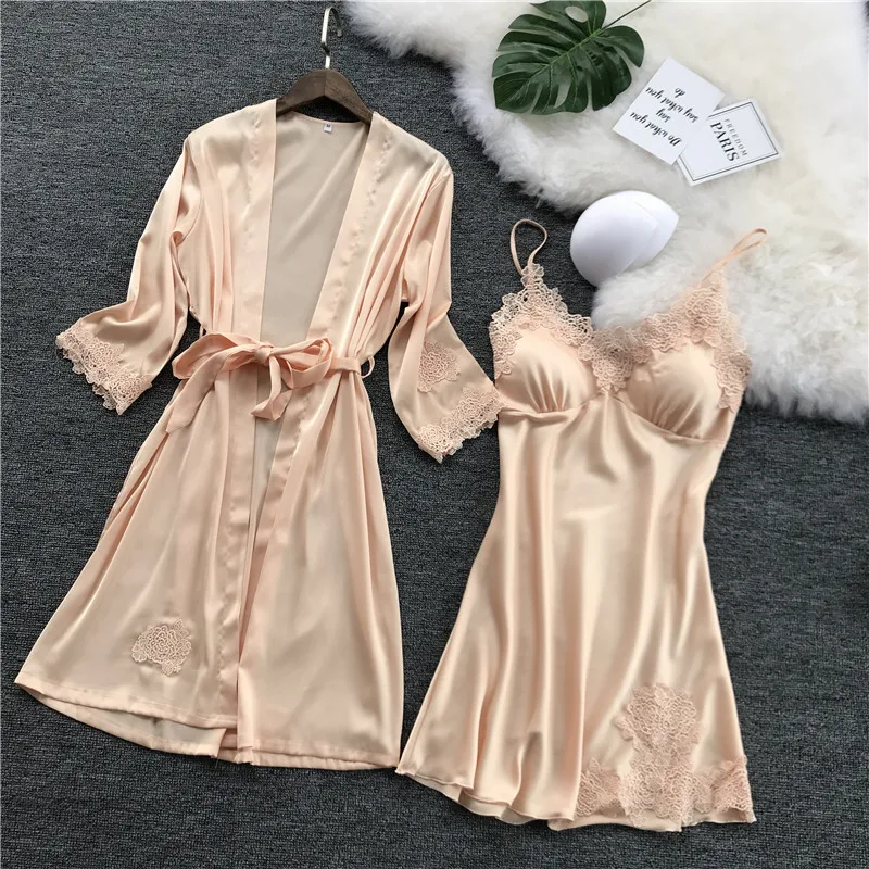 2019 Sexy Zomer Hemdje Night Rok Gewaad Pak Imiteren Echte Zijde Woninginrichting Dienen Brengen Kipfilet Pyjama Vrouw 2019 Sexy Zomer Hemdje Night Rok Gewaad Pak Imiteren Echte Zijde Woninginrichting Dienen Brengen Kipfilet Pyjama Vrouw