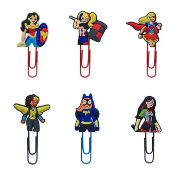 

1pcs Super Hero Girls Cartoon Bookmarks Book Holder Paper Clip School&Office Supplies Children Best Birthday Party Gift