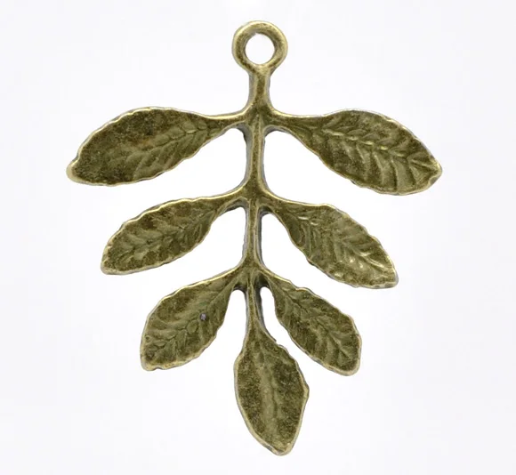 

Lovely 30 Bronze Tone Leaf Charm Pendants 31x27mm (B12952)