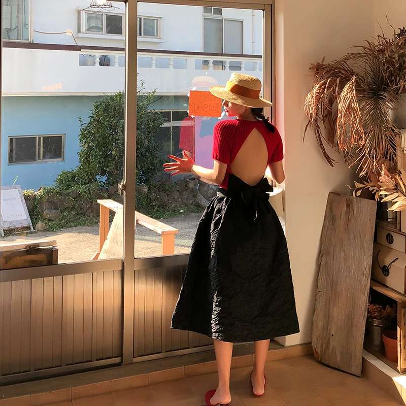 Encima Patrón Primavera Moda La Alta Tendencia Cintura De Mujeres Verano 2019 Por Pliegues Qf45801l Rodilla Y Ropa Nuevo Muerte Todo Falda Fósforo Black Las nXFq58ap