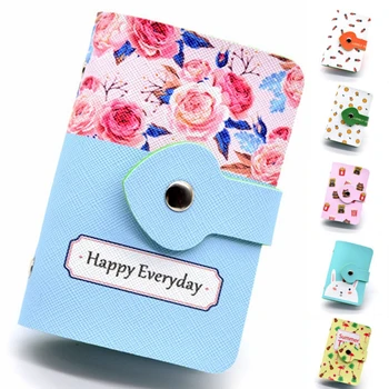 

Women Passport Card Bag 1PC 24 Bits Cute Credit PU Leather Card Case Business Card ID Holders Wallet