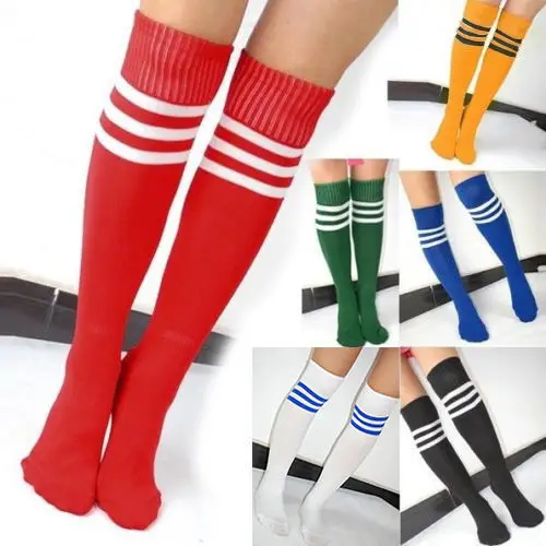 USA 1 Pair Men And Women's Sport Football Soccer Stripe Long Socks Over Knee High Sock Baseball Hockey Socks
