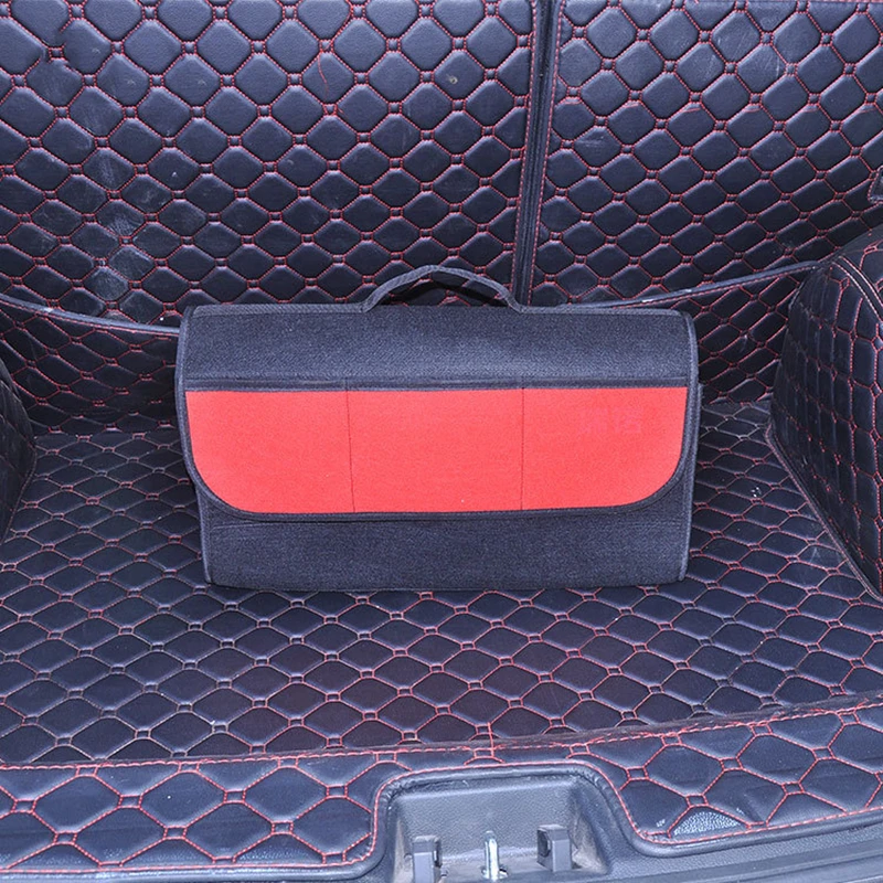 Огнестойкий автомобильный шерстяной мягкий войлочный ящик для хранения, сумка для багажника, ящик для инструментов, многофункциональные инструменты, органайзер, коврик с сумкой, складной