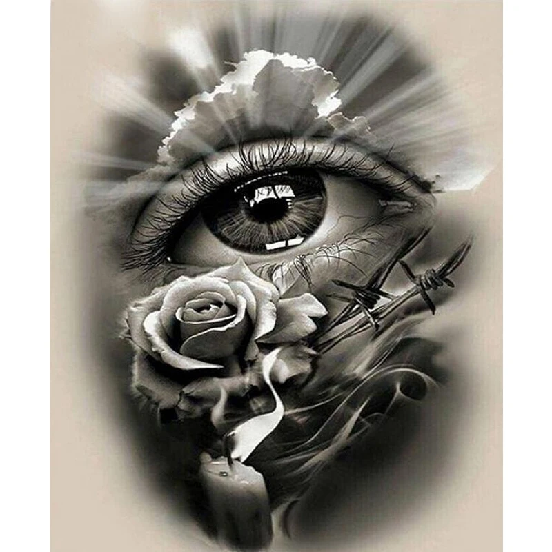 

Full Square Diamonds 5D Diy Diamond Painting Abstract Roses Eyes Cross Stitch Wall Sticker Rhinestone Embroidery Crafts