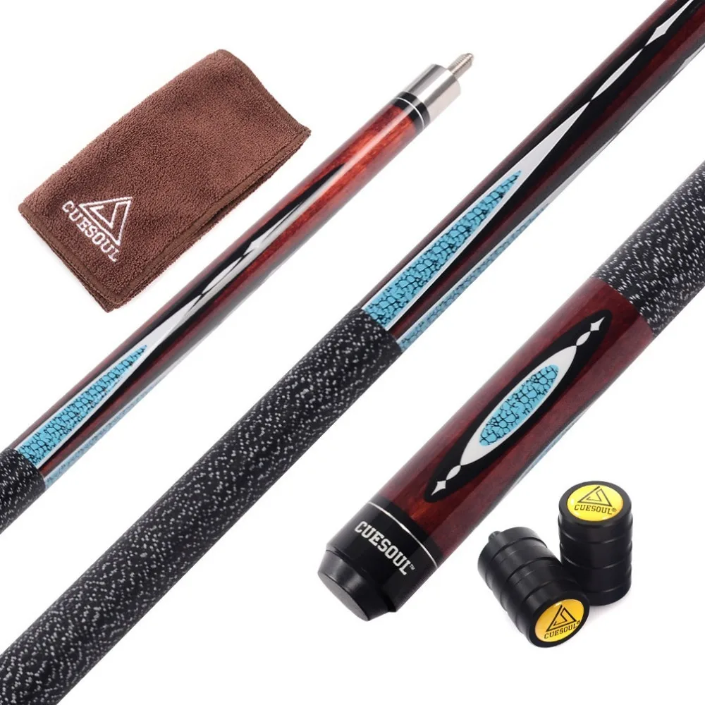 

CUESOUL Full Canadian Maple Wood Billiards Snooker Pool Cue With 13mm Cue Tip With Cur Joint Protector And Cue Towel