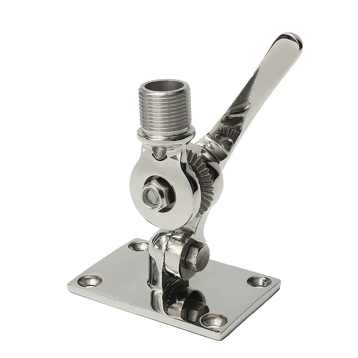 Marine 316 Stainless Steel Perfeclan Boat Radio VHF Antenna Ratchet Mount Base Maximum Corrosion Resistance & Durability Marine 316 Stainless Steel Perfeclan Boat Radio VHF Antenna Ratchet Mount Base Maximum Corrosion Resistance & Durability