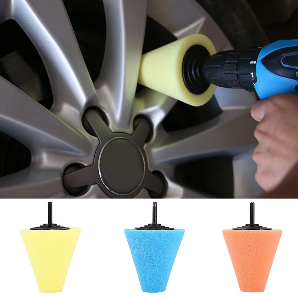 

Foam Polishing Cone Shaped Polishing Pads For Wheels - Use With Power Drill