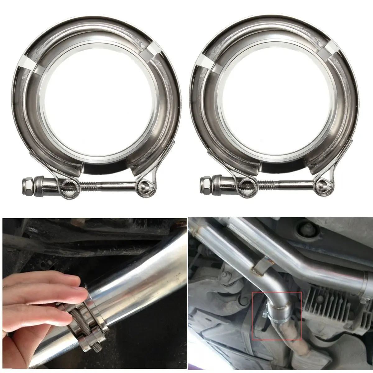 Buy 2Pcs 2.5 inch 63mm Universal Car Exhaust Turbo