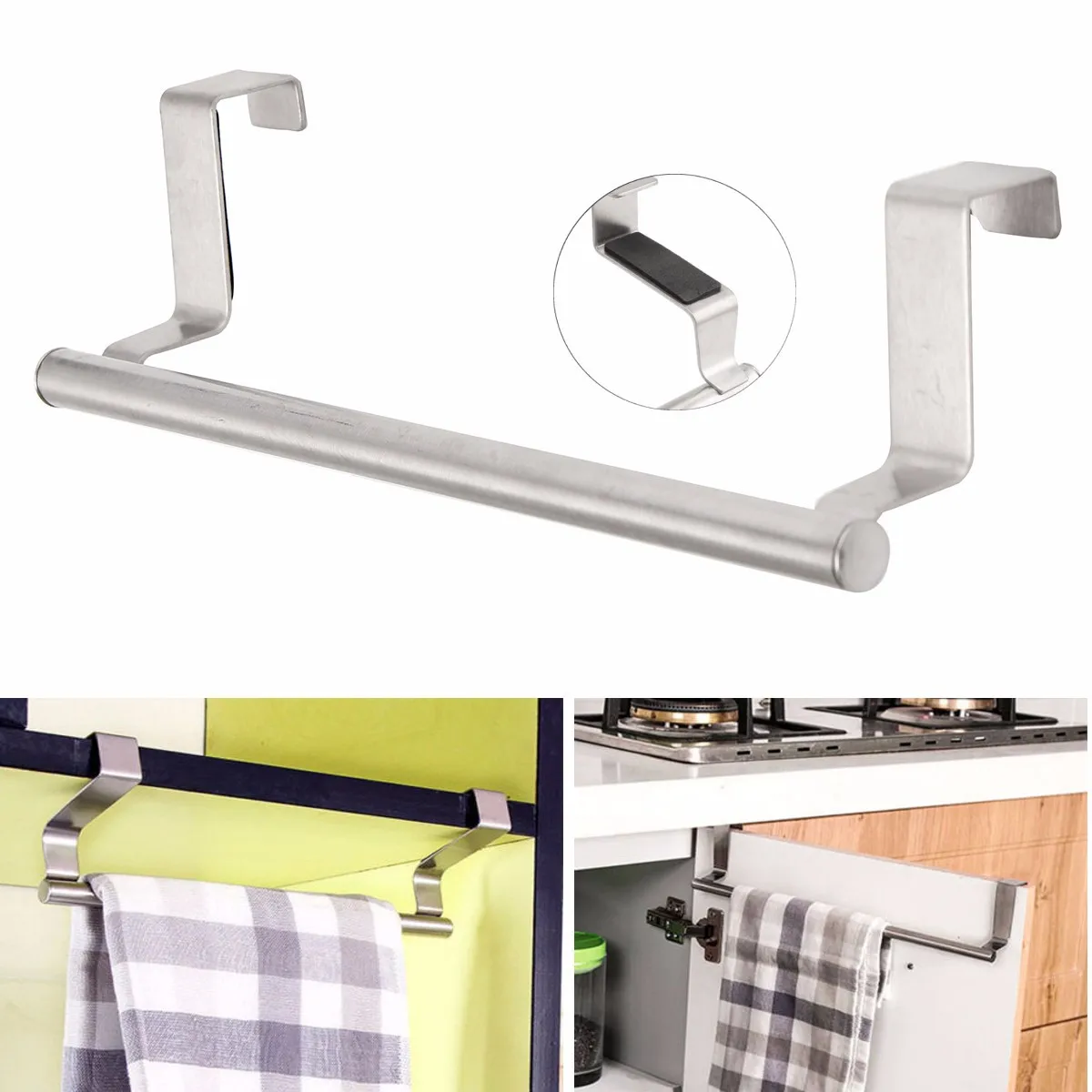 Xueqin Single Lyer Kitchen Bar Over Door Cupboard Hanger Clothes Bar Over Door Cupboard Hanger Clothes