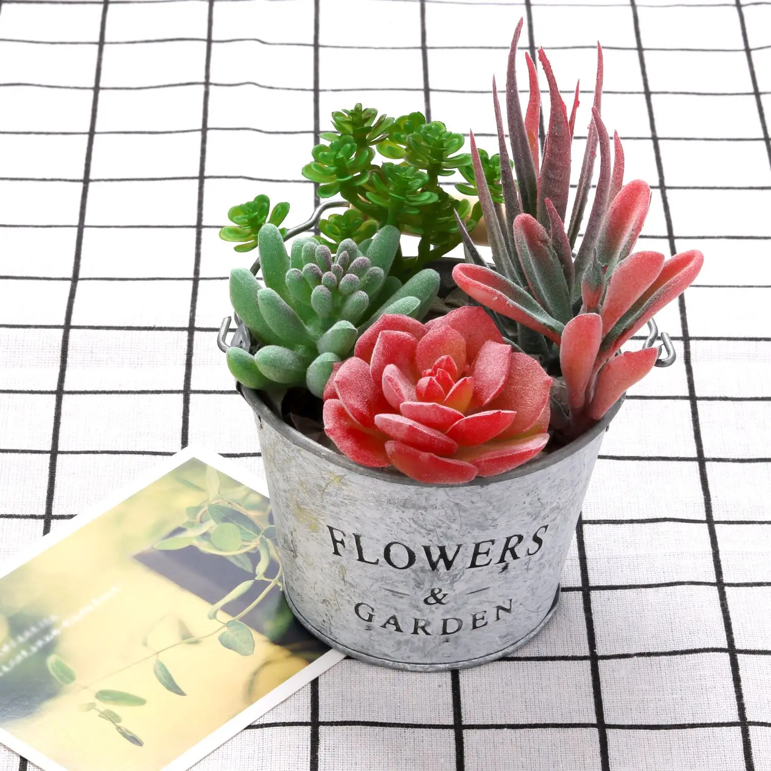 

6pcs Artificial Succulent Party Decorative Fake Plant Faux Succulent Landscape Lotus Flower Arrange for Home Garden Table Decors