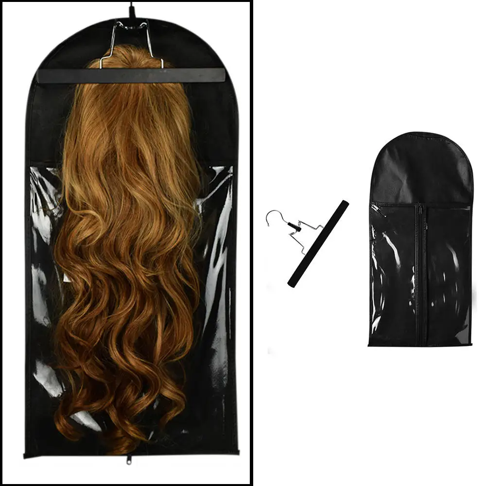 Hair Extensions Wigs Storage Bag with Wig Hanger Dust Proof Protective