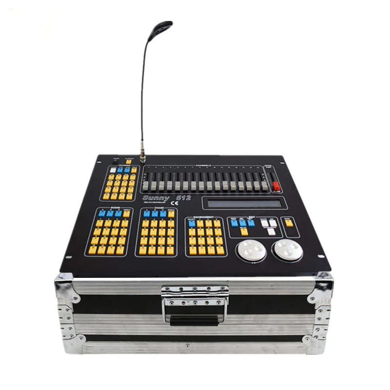 

With Flight Case Sunny 512 Console /DMX Lighting Control Console For LED Par Beam Moving Head Stage Effect Lights/DMX Controller