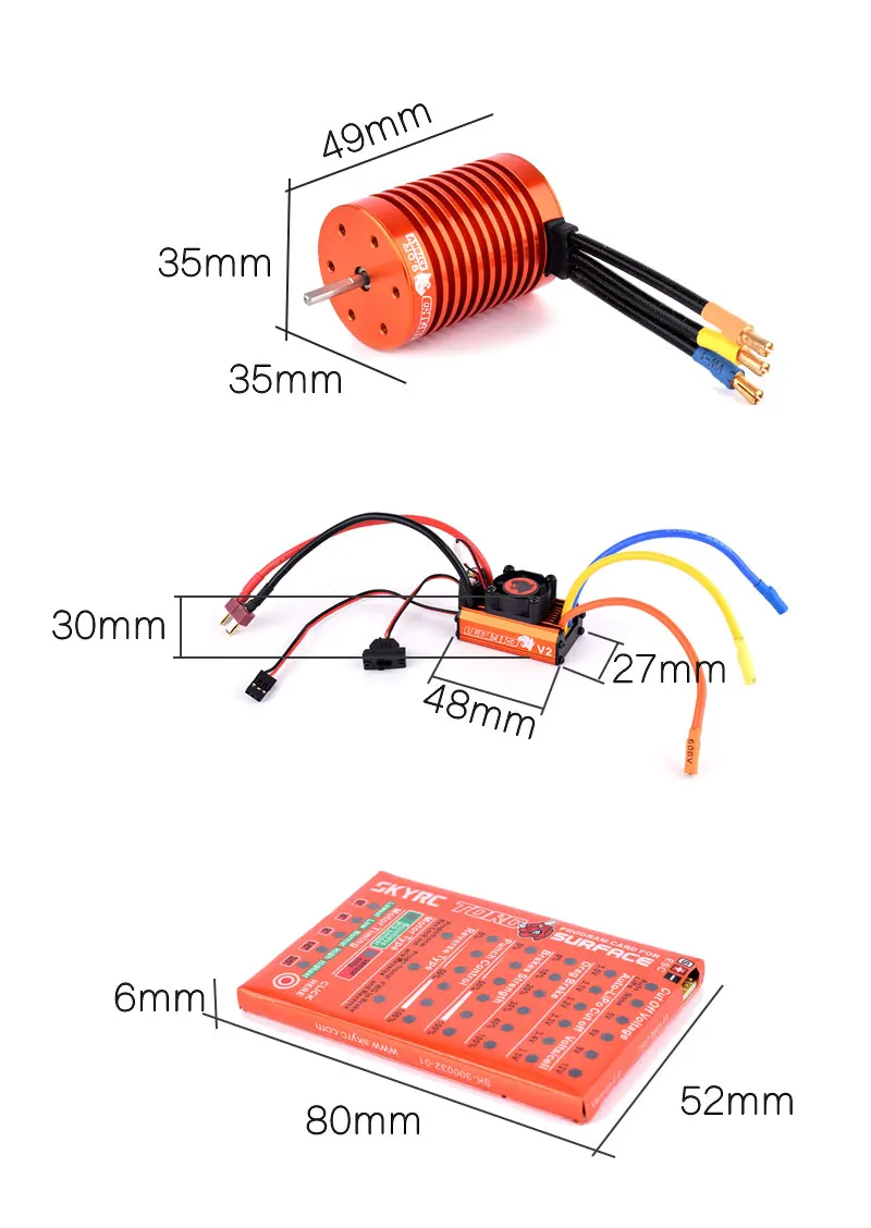 SKYRC 4370KV 9 0 T бесщеточный двигатель 60A ESC леопардовая электросистема