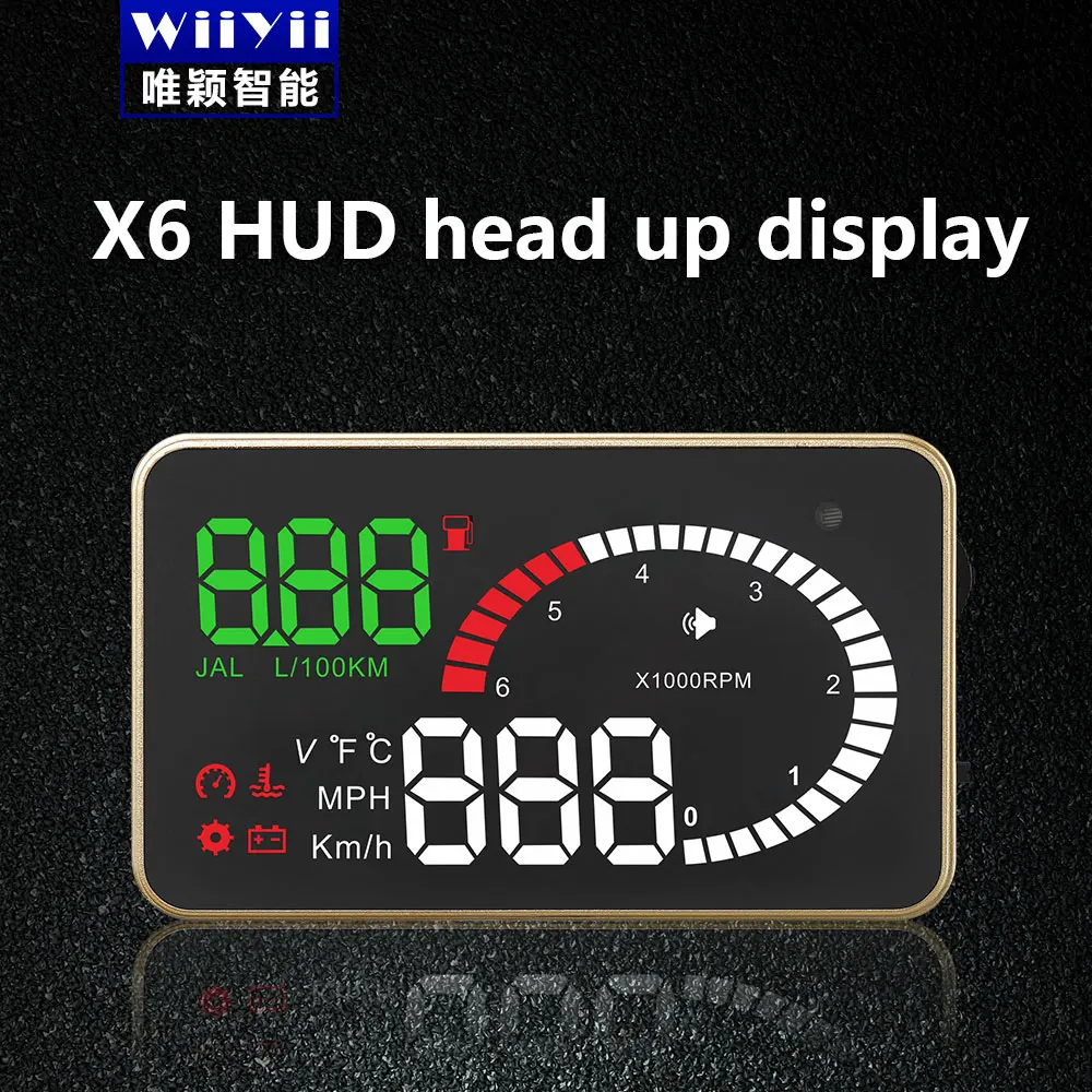 Дисплей на лобовое стекло Hud OBD2 прибор для измерения скорости автомобиля X6 3