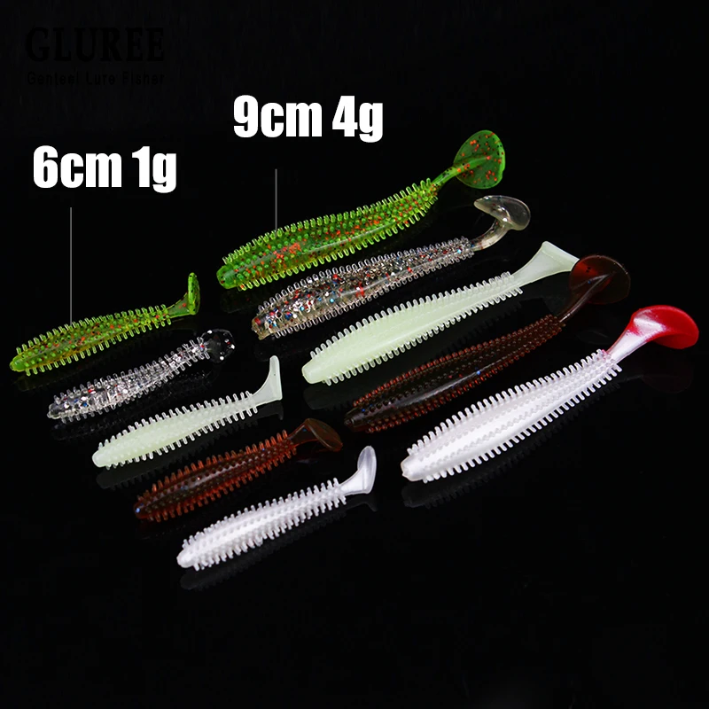 Мягкая приманка GLUREE 5 шт./лот 6 см 9 рыболовные приманки T образный хвост морской