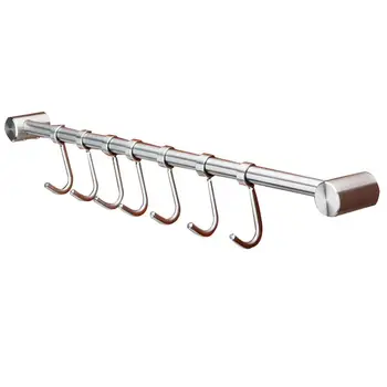 

Stainless Steel Wall Mount Towel Hook Coat Robe Clothes Hanger Heavy Duty Towel Rack with 7pcs Moveable Hooks for Bedroom