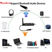 Беспроводной Bluetooth 5,0 аудио передатчик aptX с низкой задержкой для ТВ драйвер USB 3,5 мм AUX Беспроводной аудио адаптер для PS4 ПК