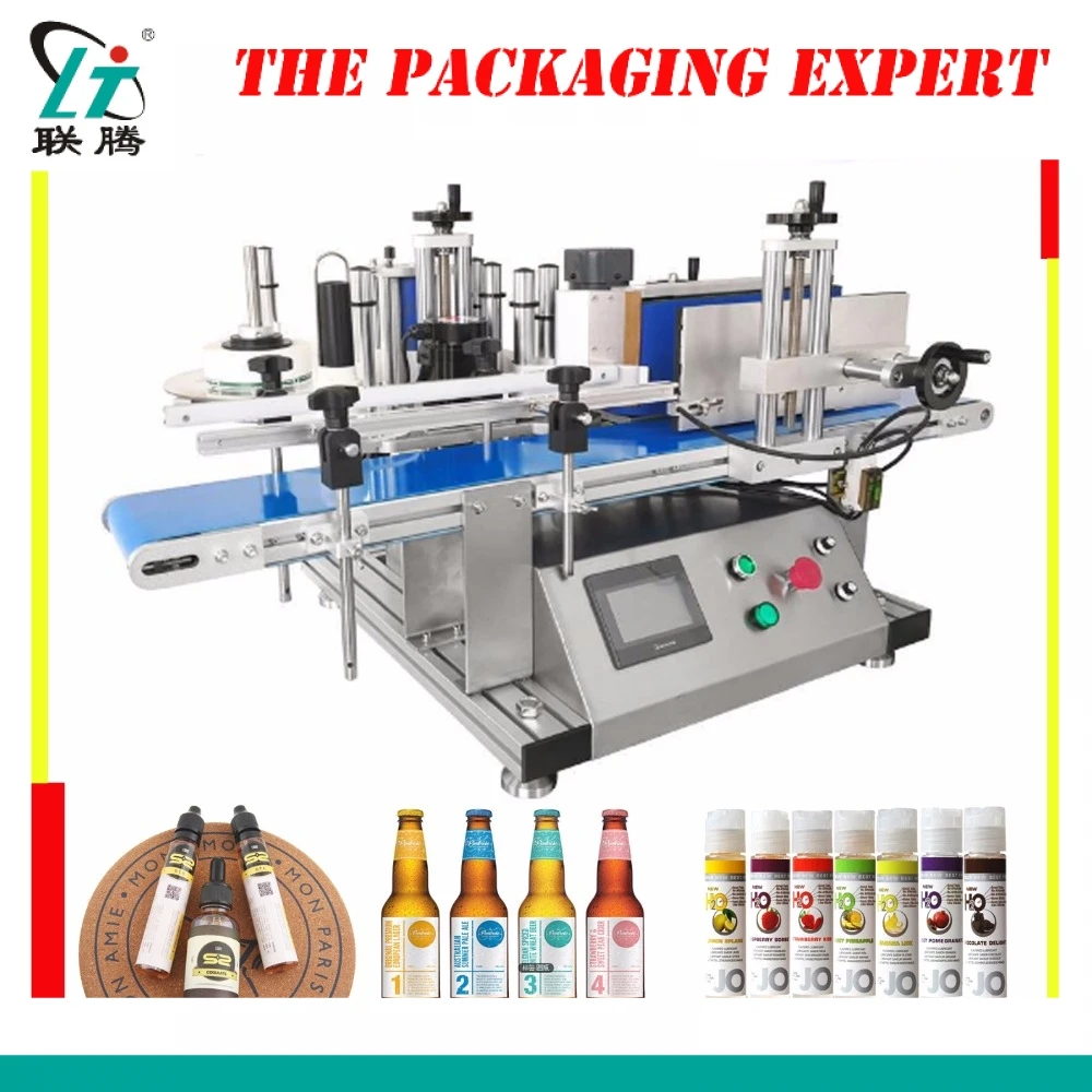 

Table Fully Automatic Round Bottle Labelling Machine Deskatop Type Labeller Plastic Can Glass Wine Bottle Labeling Full Auto