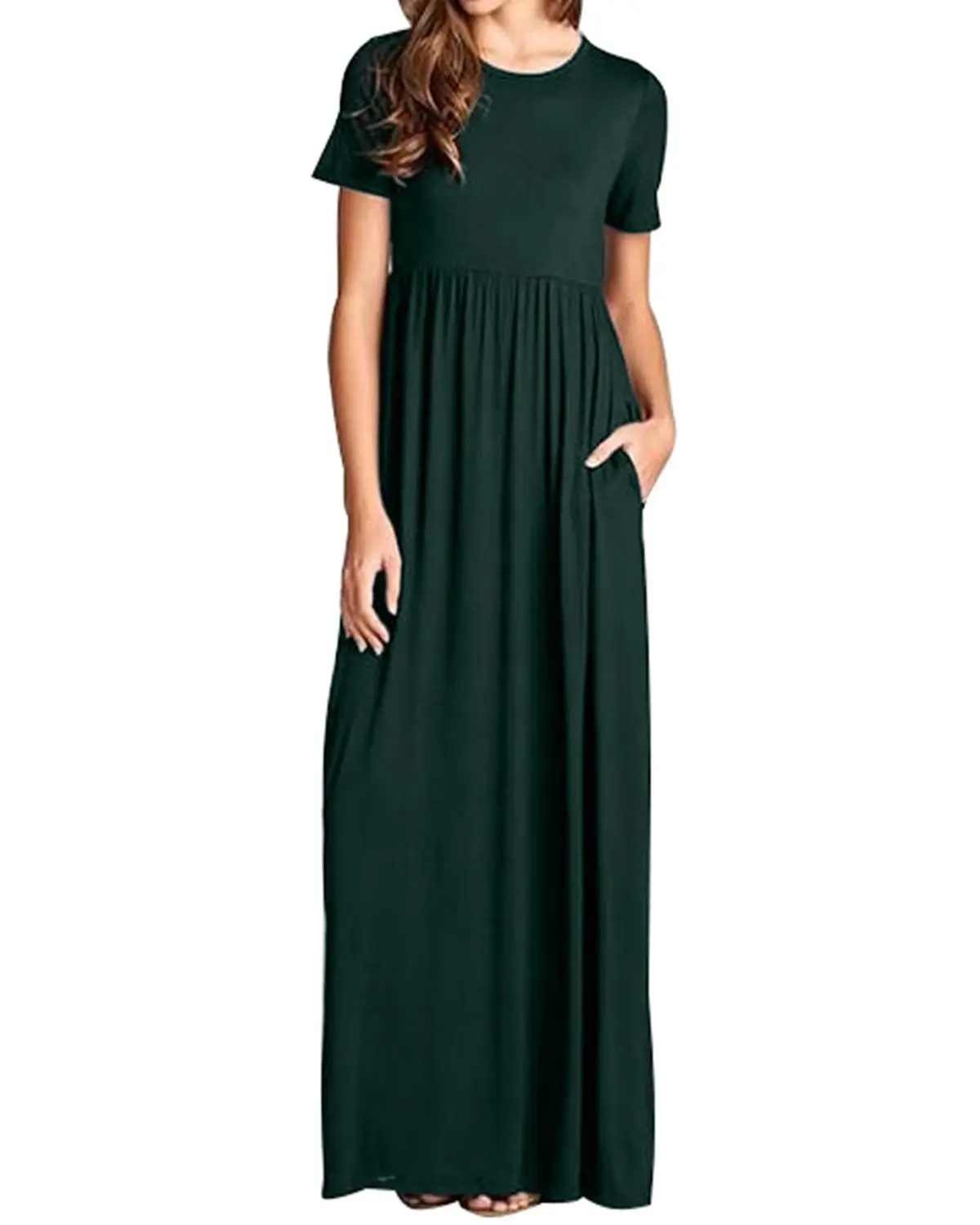 Макси длинные платья ZANZEA женское повседневное свободное одноцветное платье с круглым вырезом летние вечерние платья с коротким рукавом с высокой талией Vestido размера плюс