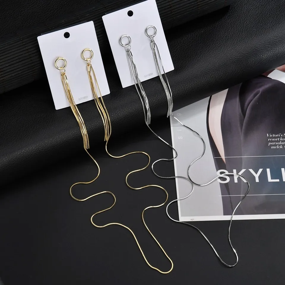 cheap Stainless Steel Tassel Round Pins Woman Chains Necklaces Copper Handmade 925 Trendy Party Female Necklacer