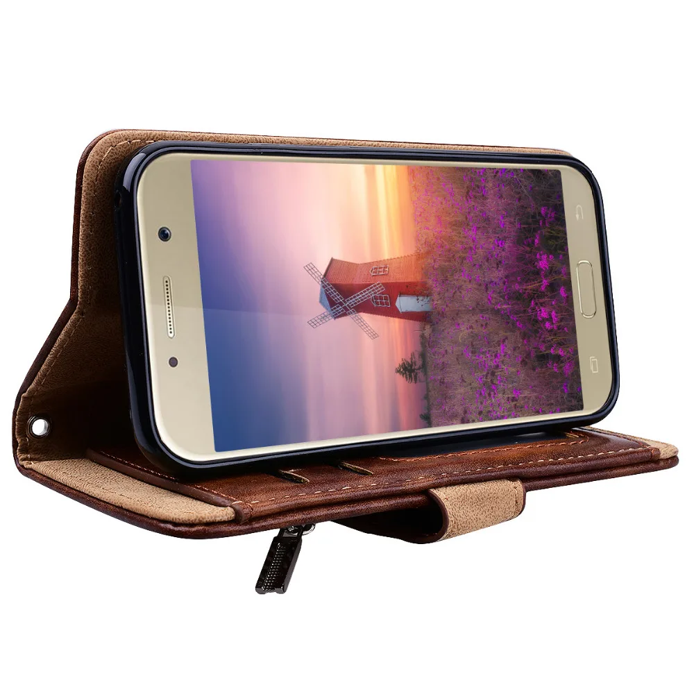 Роскошный флип чехол для Samsung Galaxy A5 J5 2017 2 в 1 из натуральной кожи PU кошелек на