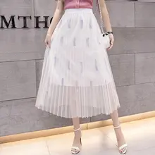 Новое Женское шифоновое Плиссированное длинное эластичный пояс макси юбка в стиле ретро